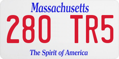 MA license plate 280TR5