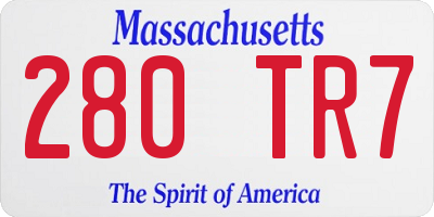 MA license plate 280TR7