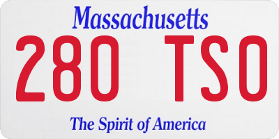 MA license plate 280TS0