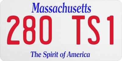 MA license plate 280TS1