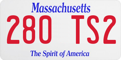 MA license plate 280TS2