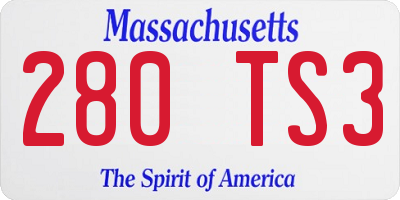 MA license plate 280TS3