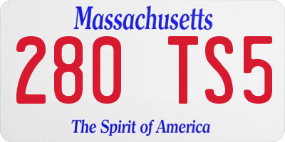 MA license plate 280TS5