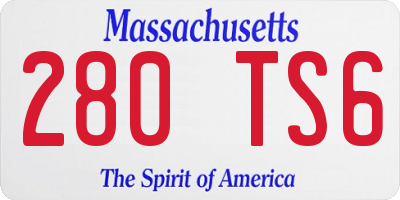 MA license plate 280TS6