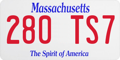 MA license plate 280TS7
