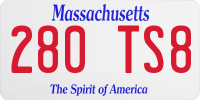MA license plate 280TS8