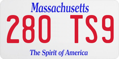 MA license plate 280TS9