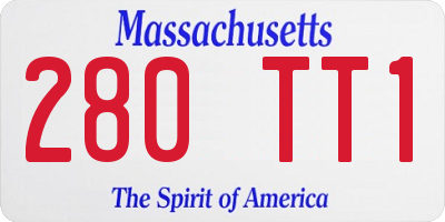 MA license plate 280TT1