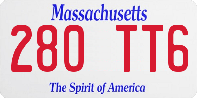 MA license plate 280TT6