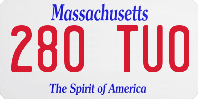 MA license plate 280TU0