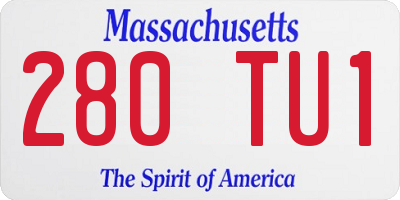 MA license plate 280TU1
