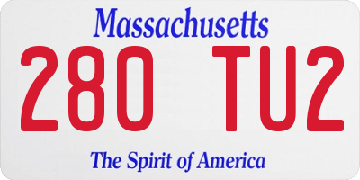 MA license plate 280TU2
