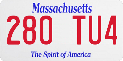 MA license plate 280TU4