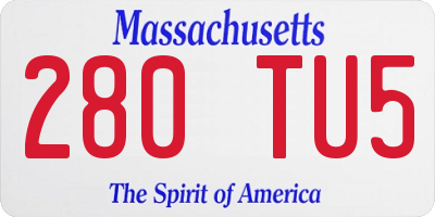 MA license plate 280TU5