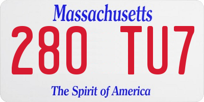 MA license plate 280TU7