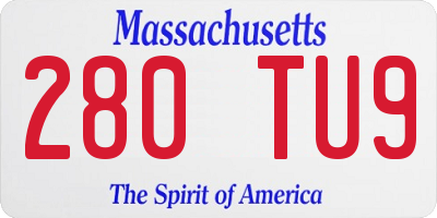 MA license plate 280TU9
