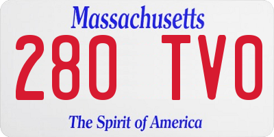 MA license plate 280TV0