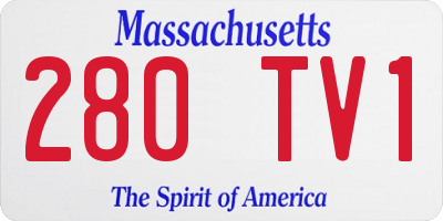 MA license plate 280TV1