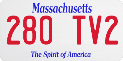 MA license plate 280TV2