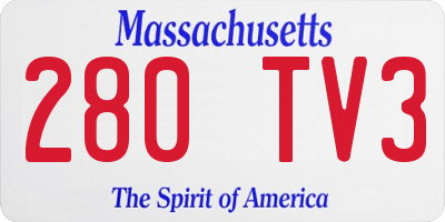 MA license plate 280TV3