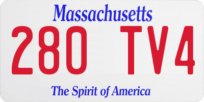 MA license plate 280TV4