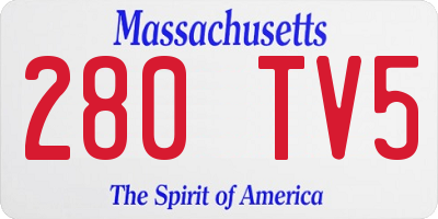 MA license plate 280TV5