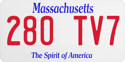 MA license plate 280TV7