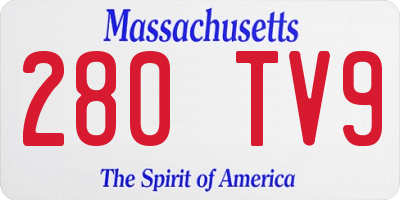 MA license plate 280TV9