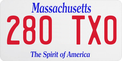 MA license plate 280TX0
