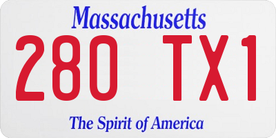 MA license plate 280TX1