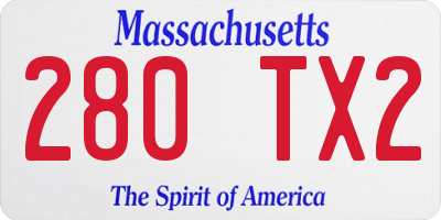 MA license plate 280TX2