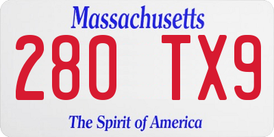 MA license plate 280TX9