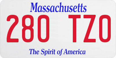 MA license plate 280TZ0