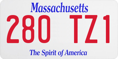 MA license plate 280TZ1