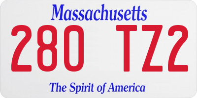 MA license plate 280TZ2