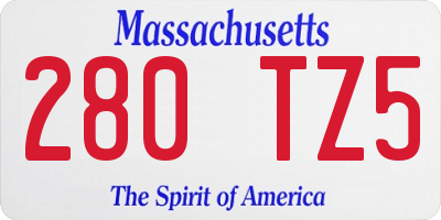 MA license plate 280TZ5