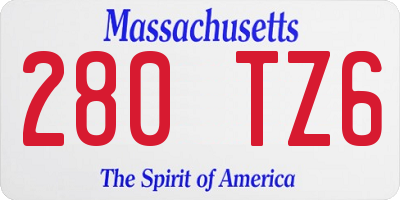 MA license plate 280TZ6