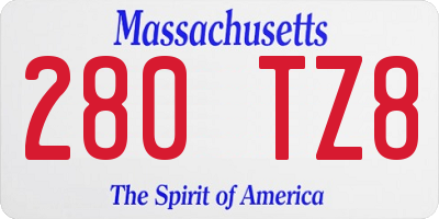 MA license plate 280TZ8