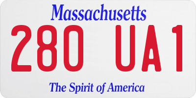 MA license plate 280UA1