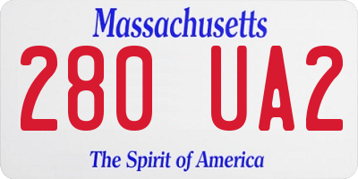 MA license plate 280UA2