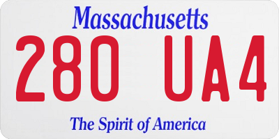 MA license plate 280UA4