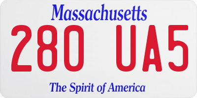 MA license plate 280UA5