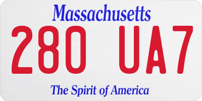 MA license plate 280UA7