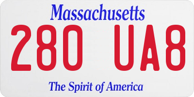MA license plate 280UA8