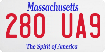 MA license plate 280UA9