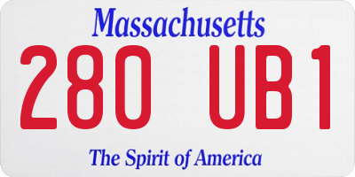 MA license plate 280UB1