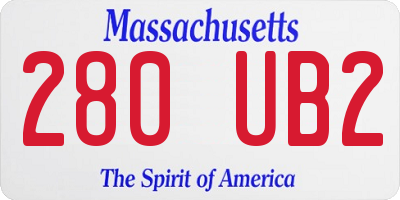 MA license plate 280UB2