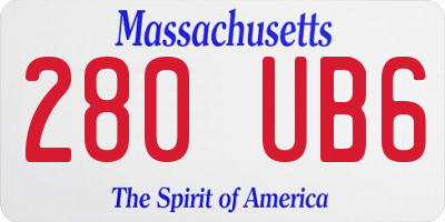MA license plate 280UB6