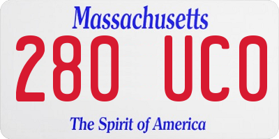 MA license plate 280UC0