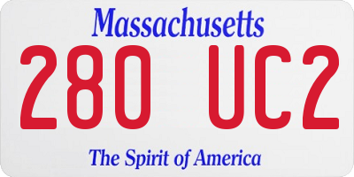 MA license plate 280UC2